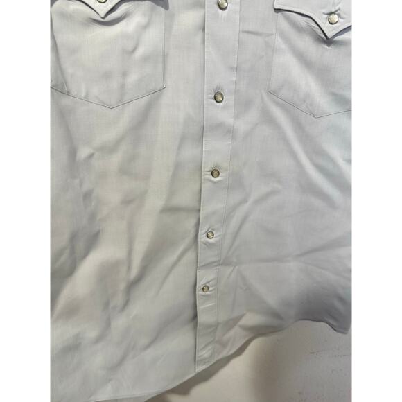 Vintage AUTHENTIC WESTERN Mens White Pearl Snap Collared Button Up Shirt Size 16 - Picture 5 of 6